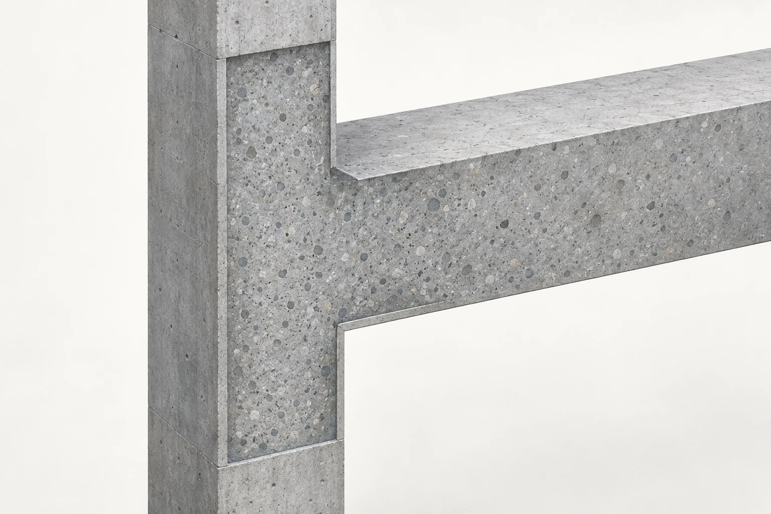Beam-Column Joint Context A monolithic concrete beam meets a vertical column at one cutaway joint core.