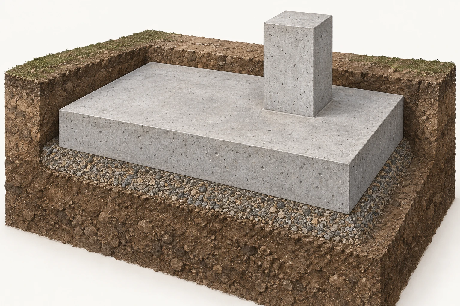 Rectangular Footing Contact Context A rectangular concrete footing rests on a granular soil layer beneath an offset square pier.
